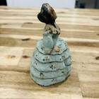 Antique 20s National Foundry Cast Iron Doorstop Colonial Lady Bonnet Hoop Skirt