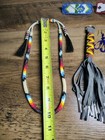 Native American Beaded Miscellaneous Items Lot Earings Keychains Hair Clips Vtg