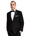 Nautica Mens Modern Fit 2 Piece Tuxedo Suit 40 R Pants 34   32 Black Solid