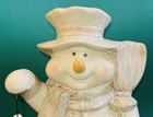 Large Ceramic Christmas Snowman Decor Holding Lantern Tea Light Holder  20  Tall