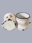 Two Early Childs Enamelware Souvenir Cups Teddy Bear Made In Czechoslovakia