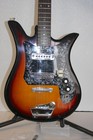 Vintage 1960 s Teisco Del-ray Et-200 Tulip Sunburst Electric Guitar With Gig Bag