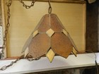 Rare Design Vintage Triangle Cone Art Deco Slag Glass  Lamp Swag Light