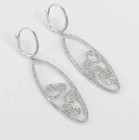 Stunning Drop Dangle Earring Round Cut Simulated Diamond 14k White Gold Plated