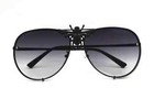 Luxury Bee Aviator Sunglasses - Black Frame Black Gradient Lens - Unisex Uv400