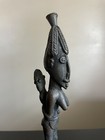 Fine Old African Bronze Maternity Figure Mother Carrying Baby Tribal Art Nice Nr