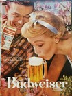 Lot Of 2 Vintage Budweiser Print Ad Ephemera Wall Art Decor 