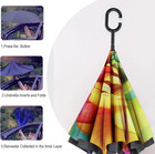 Siepasa 49 56 Inch Inverted Reverse Upside Down Umbrella Rainbow Rose