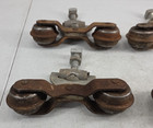 Vintage Barn Door Rollers Cast Iron Lot Of 4 Antique Hardware