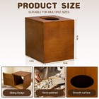 Acacia Wood Tissue Box Cover Square  Tissue Box Holder With Slide-out Bottom    