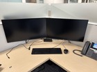 Humanscale M-flex  3 Monitor Arm Set With 2 Sliders  Silver With Silver Plates 