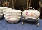 Syracuse China Hearts   Daisies Bowls Set Of 4 Vintage 1958 Cereal 5 75  Sy438