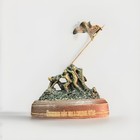 Raising Of The Flag On Iwo Jima Bronze Brass Sculpture With Sand From Iwo Jima