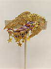 Vintage Kirks Folly Guardian Angel With Baby Enamel Stars Glitter Pin Brooch