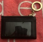 Victoria s Secret Black Gold Zip Wallet Card Holder Id Window Key Ring Logo