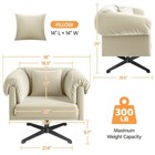 Modern Swivel Accent Chair W pillow Velvet Upholstered Comfy Armchair