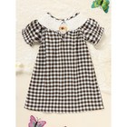 Infant Baby Girls Thanksgiving Dress Turkey Print Casual Short Sleeve Plaid Part
