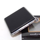 Black Pocket Leather Metal Tobacco 20 Cigarette Smoke Holder Storage Case