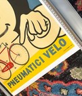 Michelin Bibendum Italian Poster 1959 Bicycle     Original Offset  Linen 19x27
