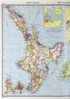 1907 Phillips Map New Zealand Aukland Wellington Christchurch Nelson Aukland