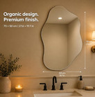 Asymmetrical Wall Mirror  27 5 X 19 7 In Irregular Frameless Organic Shaped Pisa