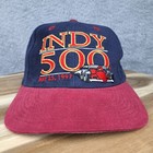Vintage Indy 500 Hat Cap Snap Back Blue Red Logo 7 Indianapolis 500 Racing Mens