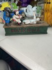 Cast Iron Baseball Mechanical Coin Bank Vintage 1995 Player Sliding Home Base 