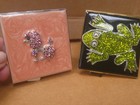 Lot Of 2 Cosmetic Compacts Whimsy Frog   Pink Poodle With Double Sided Mirrors