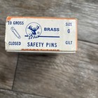Rare Vintage Usa Prym Safety Pins Brass Size 0 Brass Plated - 10 Gross Closed