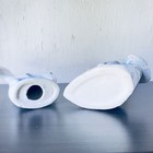 Pair Of Fish Figurines Ceramic With Waves White Blue Pink Shiny Lusterware