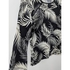 Athleta Rash Guard Women Small Black White Tropical Palm Leaf Long Sleeve Top