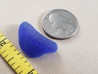Genuine Beach Sea Glass Surf Tumbled Cobalt Blue Bottom Part Frosted Pendant E01
