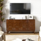 Mid Century Modern Sideboard Buffet Cabinet Credenza Stand Wide Solid Wood Brown