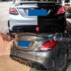 Fits 2015-2021 Benz W205 C63 C63s C43 Amg Sedan Rear Diffuser Lip Carbon Style