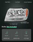 Chrome Housing Amber Reflector Clear Lens Headlight Assembly Replacement