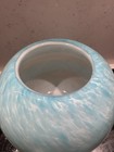 Murano Style Glass Vase - Blue White Beige Glossy Round Decorative 