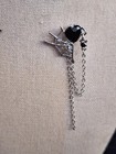 Spider Web Heart Earrings Horror Gothic Witch Design For Halloween