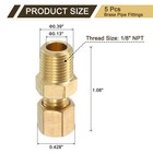 5pcs Brass Pipe Fitting 1 8  Od X 1 8  Npt Male Brass Compression Tube Fitting