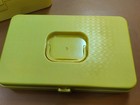 2 Vtg Wilson Mfg Wil-hold Plastic Sewing Thread Boxes Storage Case Yellow gold