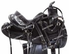 Western Black Leather Basket Wave Tooled Barrel Horse Saddle Padded Seat 10 -18 