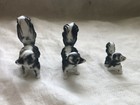 Vintage Lot Of 3 Miniature Bone China Japan Skunk Family Figurines 