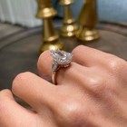 4ct Pear Cut Real Vvs1 Moissanite Solitaire Engagement Ring Solid 10k White Gold