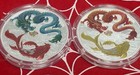 2023 Australia     1 Oz Red   Green Dragon   Koi     silver Coins Add Some  Banter