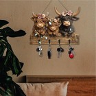 Key Holder For Wall Cow Design Wooden 4 Hooks Organizer Rustic Home Decorative 