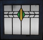 Pretty Geometrical Old English Leaded Stained Glass Window 21 1 2  X 19 1 2 