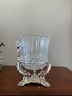 Vintage Godinger  20th Century Baroque  Crystal Ice Bucket With An Ornate Silver