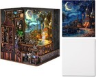 Book Nook Kit Diy 3d Wooden Puzzle Bookend Miniature Dollhouse With Led Light