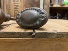 Antique Pair Of Vintage Salvaged Door Handle Knobs Rustic Ornate Oval Egg Knob