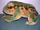 Vintage 1950 s Steiff Frog  9  L X 12  W  With Tag Silver Button