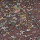 Japanese Kimono Fabric Cloth Bolt Pure Silk Gray-green Komon Aa10292